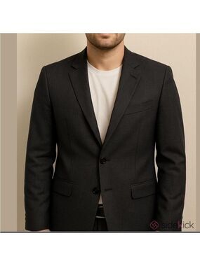 HUGO BOSS wool suit jacket blazer lined Reda woven in Italy dark grey size 42L